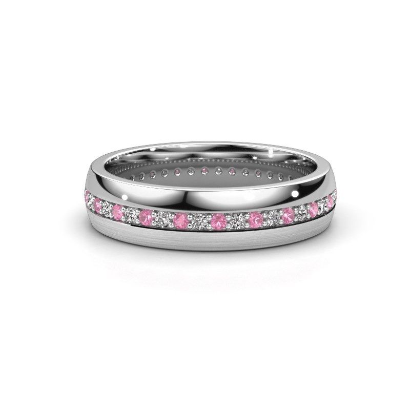 Afbeelding van Trouwring WH0203L25BPM 950 platina roze saffier 1.3 mm ±5x2 mm