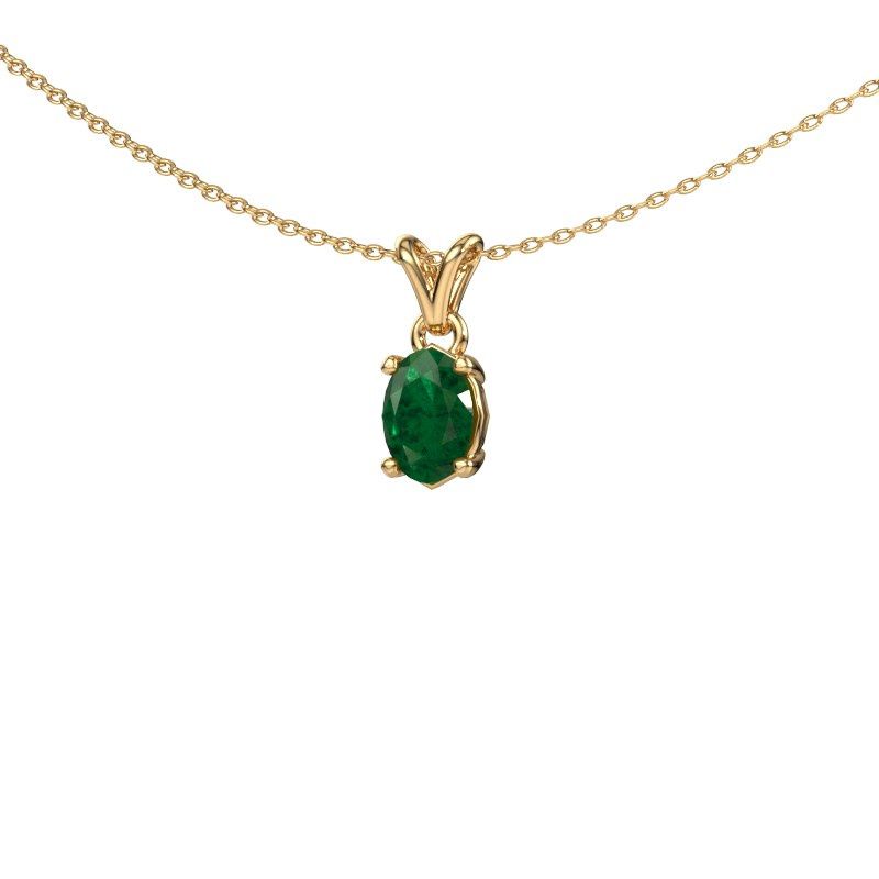 Pendant Lucy 1 585 gold emerald 7x5 mm