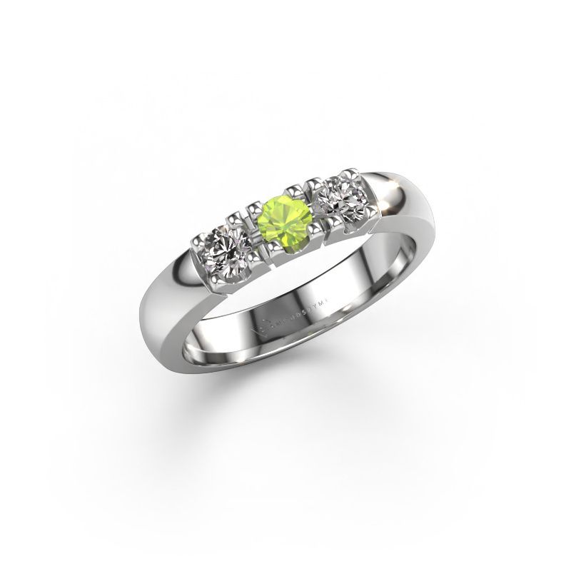 Bague Rianne 3 950 platine péridot 3.4 mm