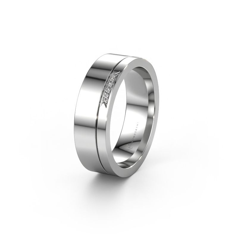 Bague de mariage WH0336L16A 585 or blanc zircone ±6x1.7 mm