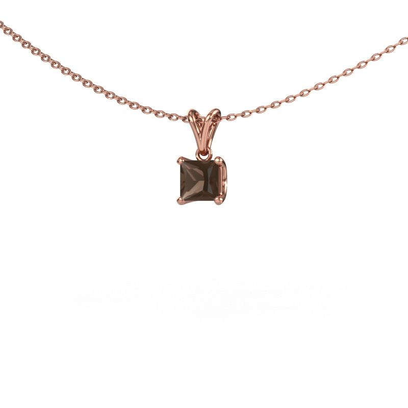 Pendant Sam SQR 585 rose gold smokey quartz 4.5 mm