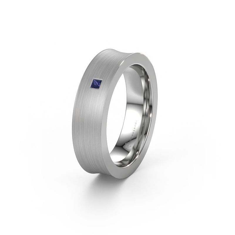 Trouwring WH2238L2 585 witgoud saffier ±6x2.2 mm