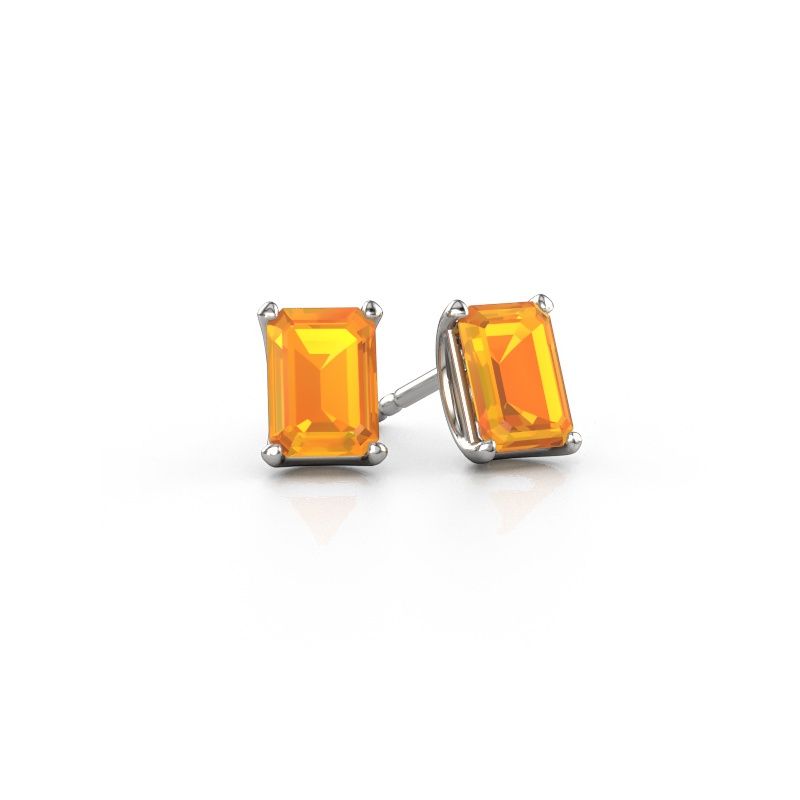 Clous d'oreilles Sam EME 585 or blanc citrine 7x5 mm
