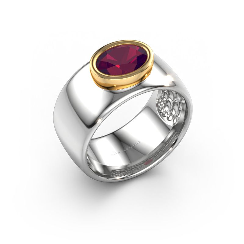 Ring Anouschka 585 white gold rhodolite 8x6 mm