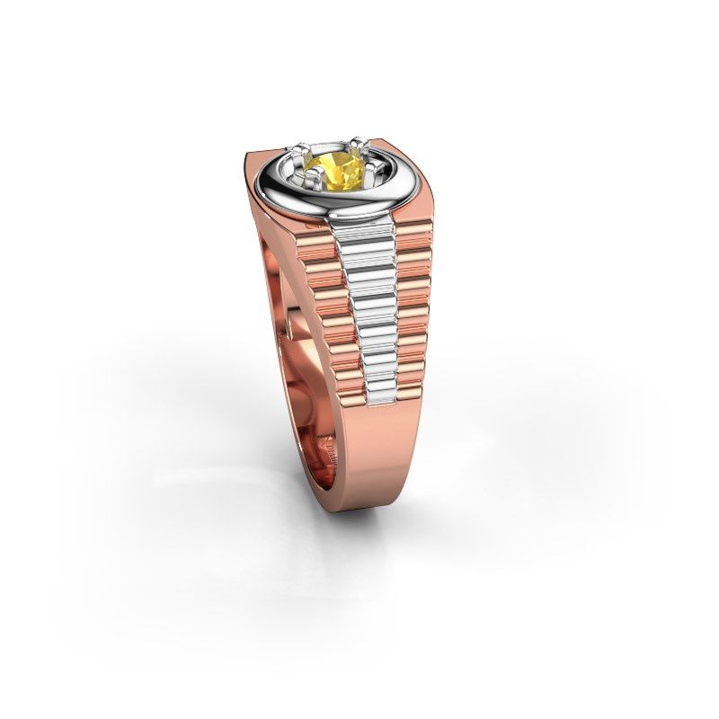 Image de Bague pour homme edward<br/>585 or rose<br/>Saphir jaune 4.7 mm