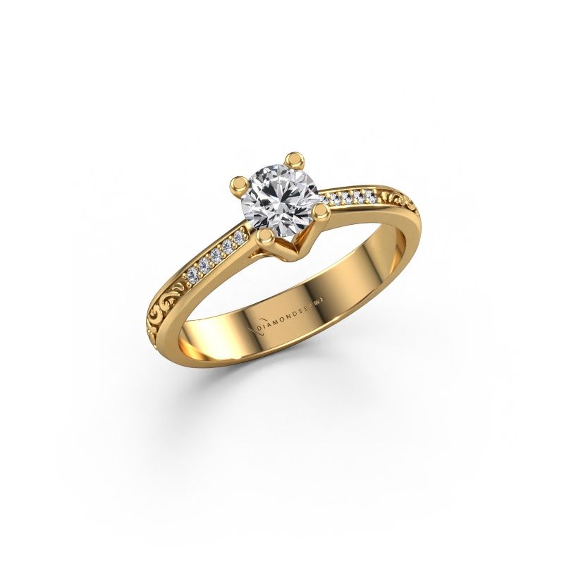 Engagement ring Mei 585 gold lab grown diamond 0.449 crt