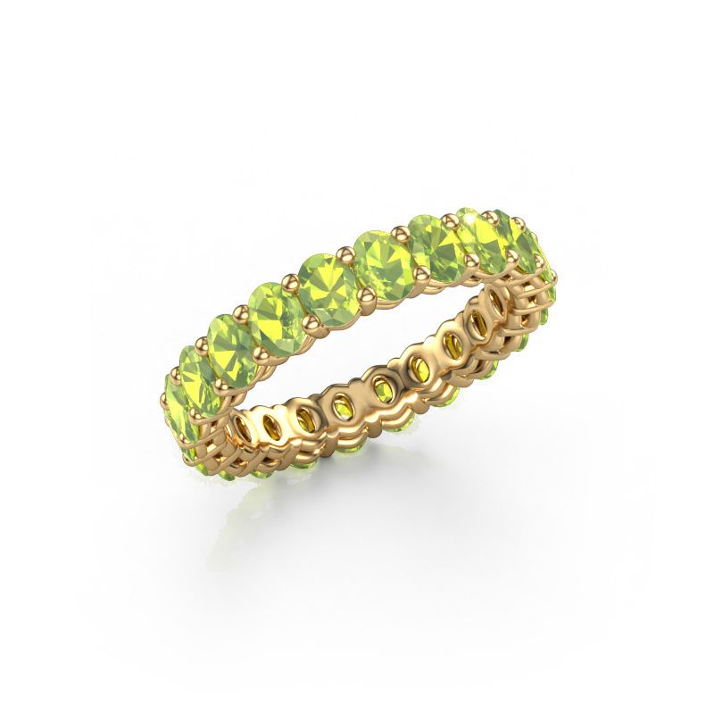 Stackable ring Heddy OVL 3x4 585 gold peridot 4x3 mm