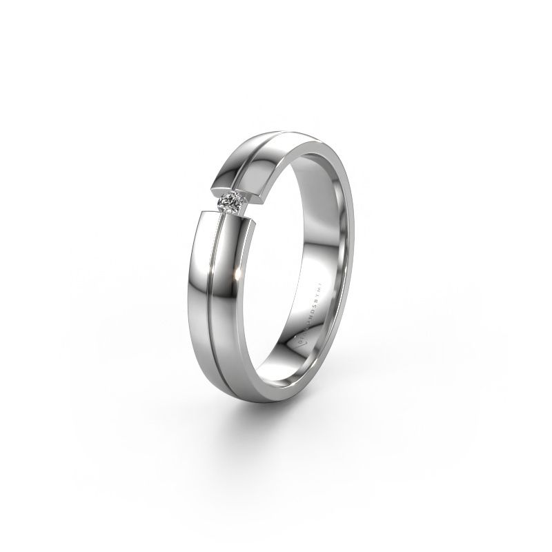 Wedding ring WH0254L24X 585 white gold diamond ±4x1.5 mm