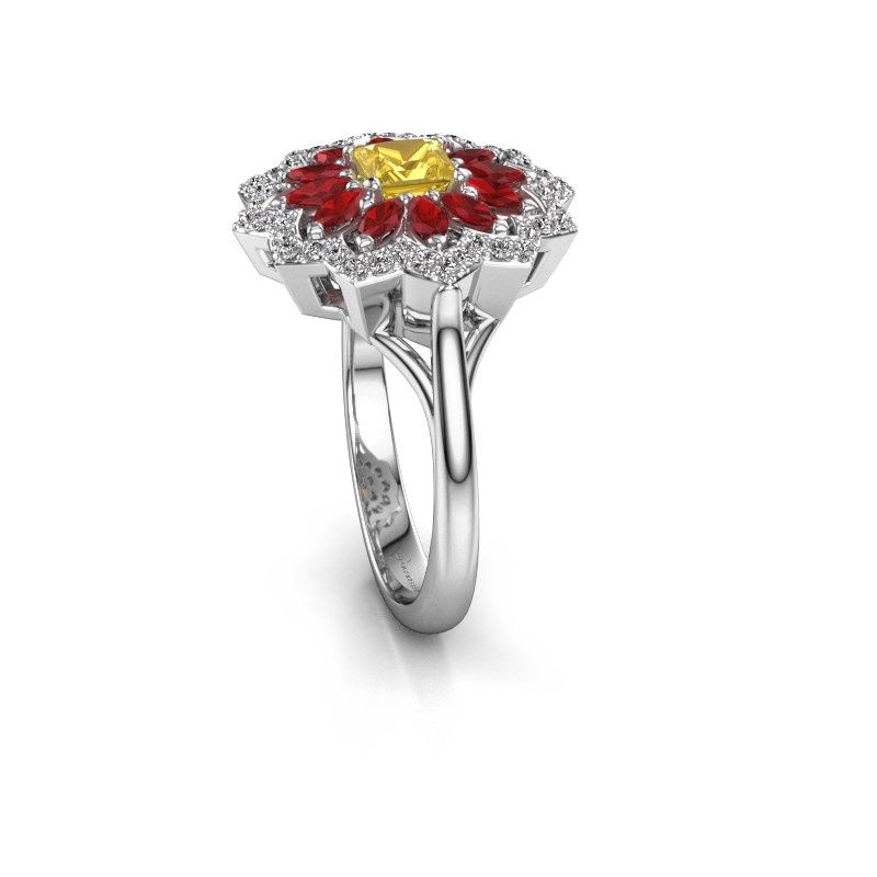 Image of Engagement ring Franka 585 white gold yellow sapphire 4 mm