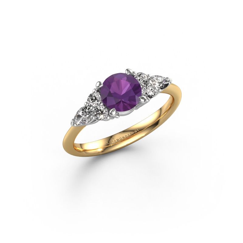 Verlobungsring Melani RND 585 Gold Amethyst 6 mm