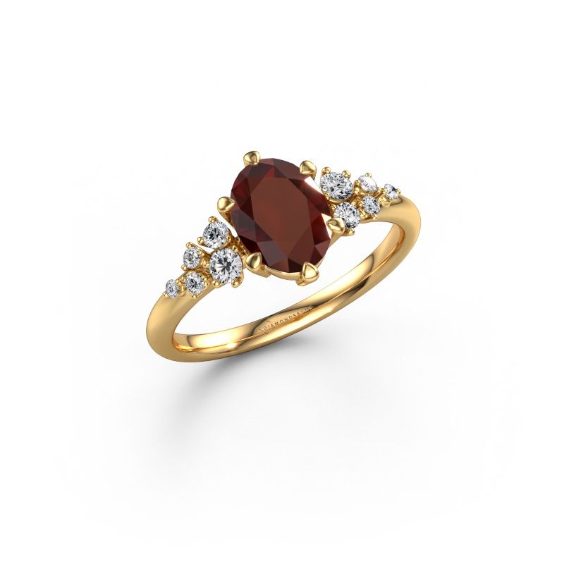 Engagement ring Royce OVL 585 gold garnet 8x6 mm