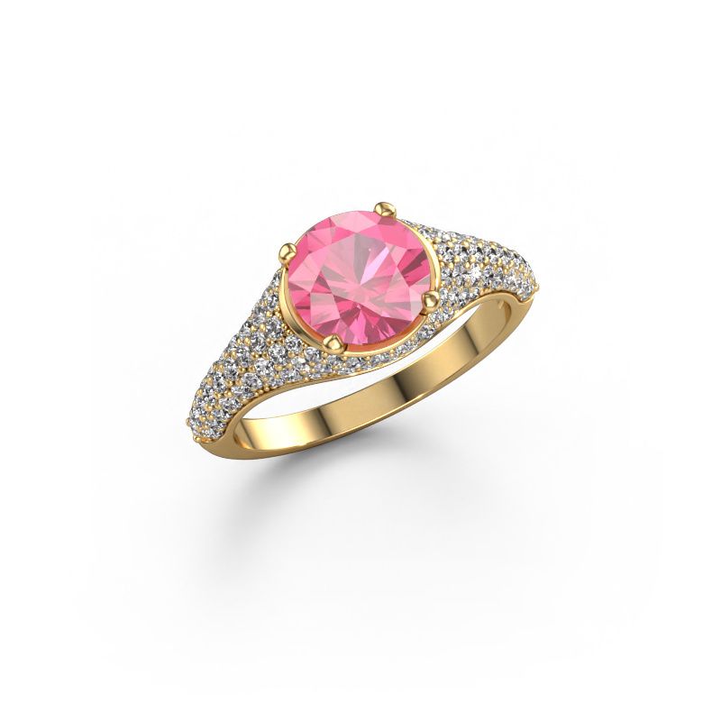 Engagement ring Lovella 585 gold pink sapphire 7 mm