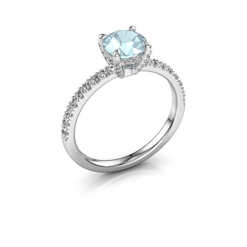 Image of Engagement ring saskia rnd 1<br/>950 platinum<br/>Aquamarine 6.5 mm