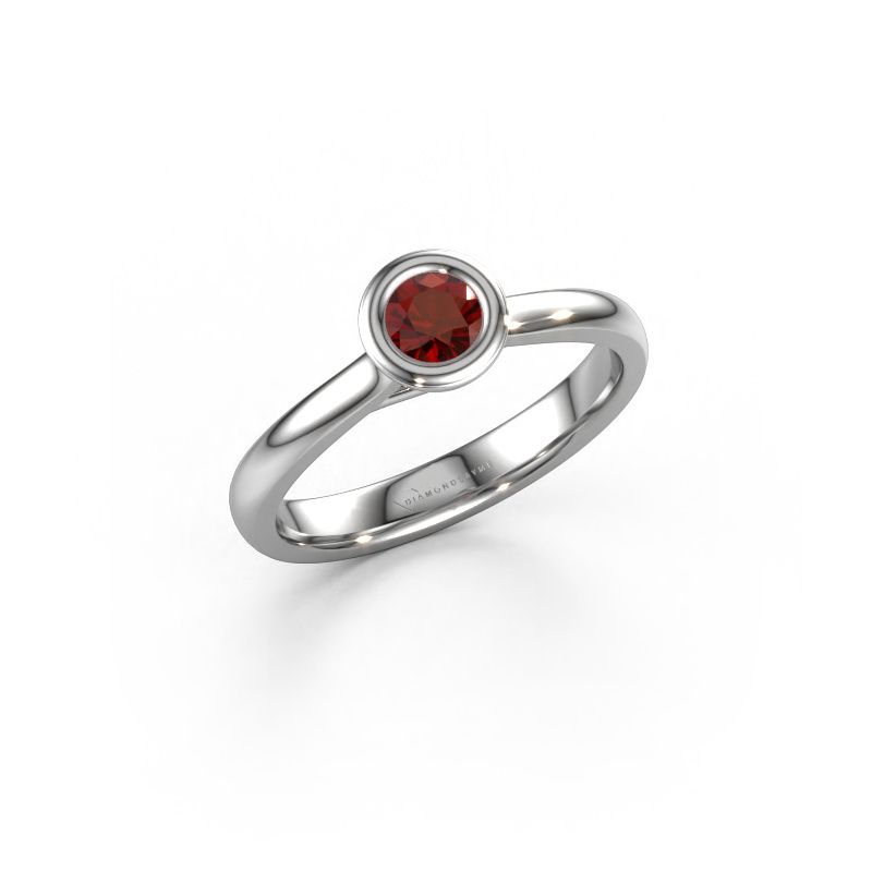 Verlobungsring Kaylee 950 Platin Granat 4 mm