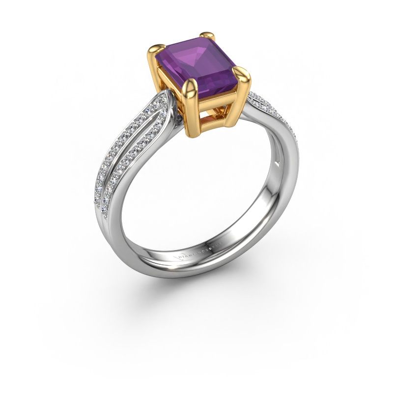 Verlobungsring Antonia eme 2 585 Weißgold Amethyst 8x6 mm