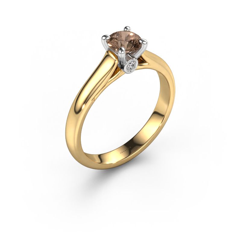 Verlobungsring Valorie RND 1 585 Gold Braun Diamant 0.50 crt