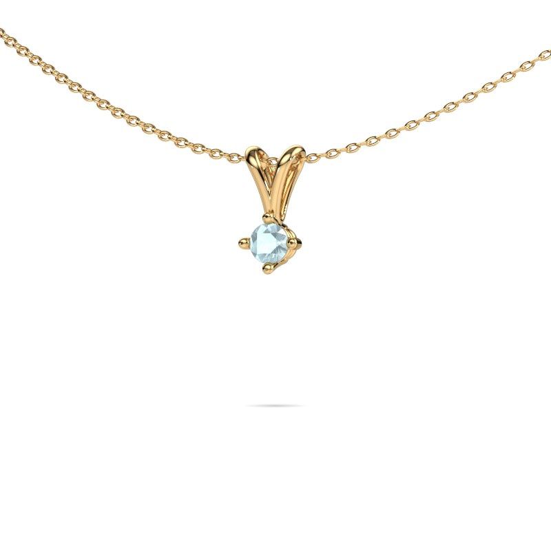 Pendant Jannette 585 gold aquamarine 4 mm