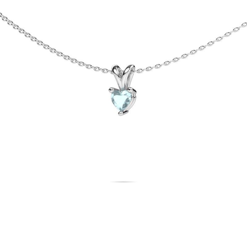 Pendant Garnet 950 platinum aquamarine 4 mm