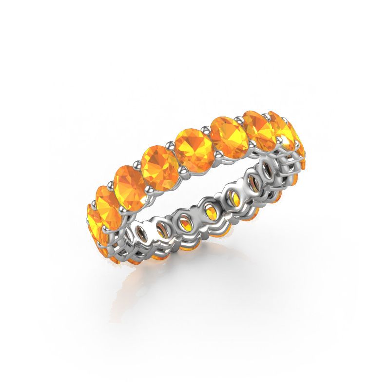 Stackable ring Heddy OVL 3.5x4.5 585 white gold citrin 4.5x3.5 mm