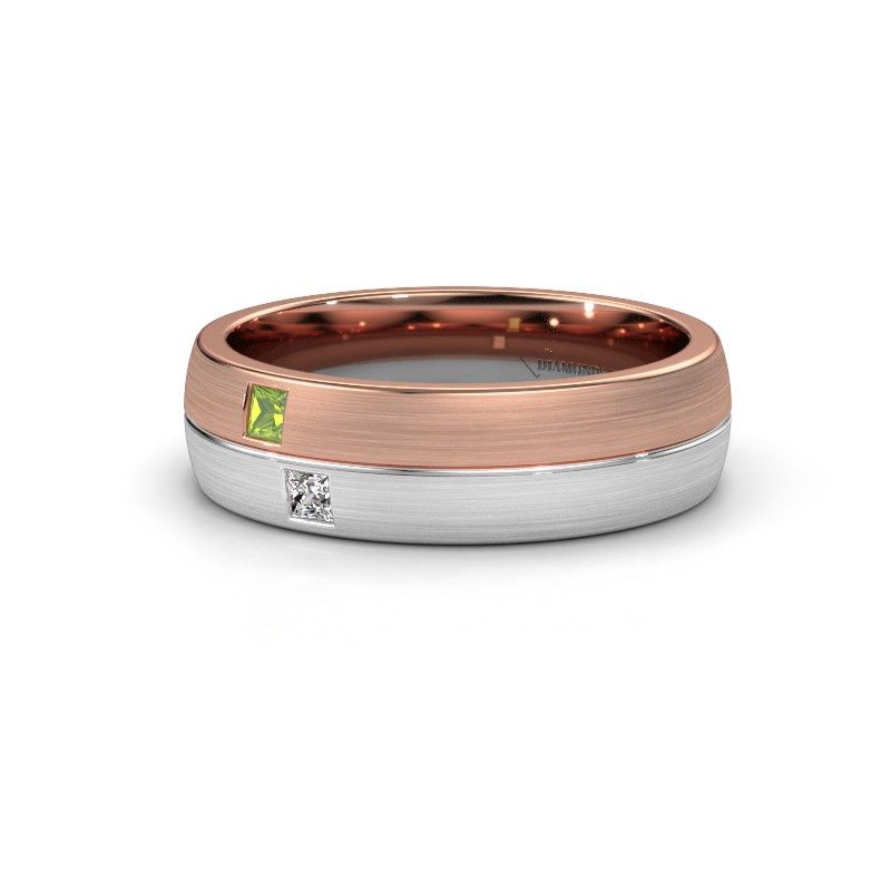 Afbeelding van Trouwring WH0250L26BM 585 rosé goud peridoot ±6x2 mm