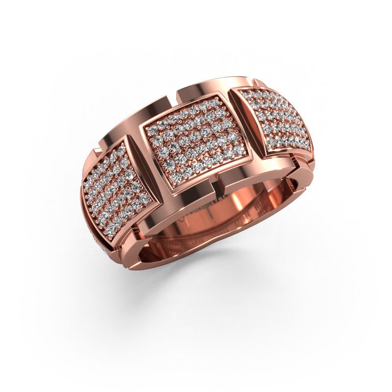 Bague Laura 585 or rose diamant synthétique 0.75 crt