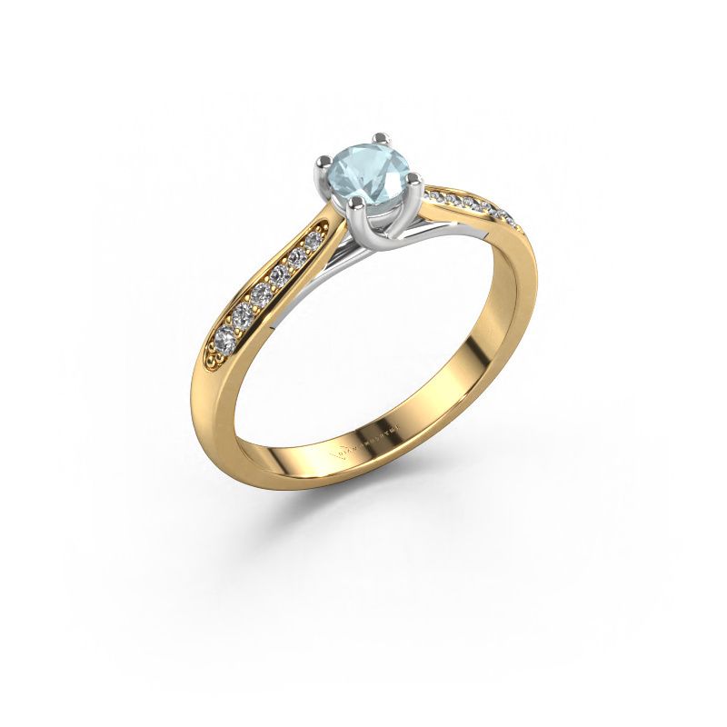 Engagement ring Mia 2 585 gold aquamarine 5 mm