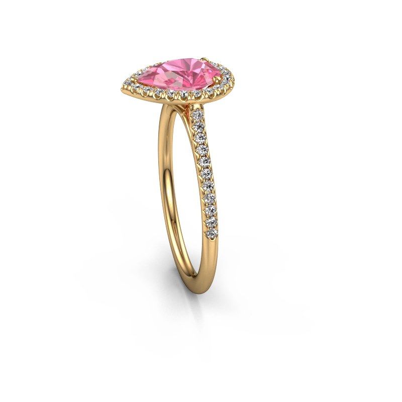 Image of Engagement ring seline per 2<br/>585 gold<br/>Pink sapphire 8x6 mm