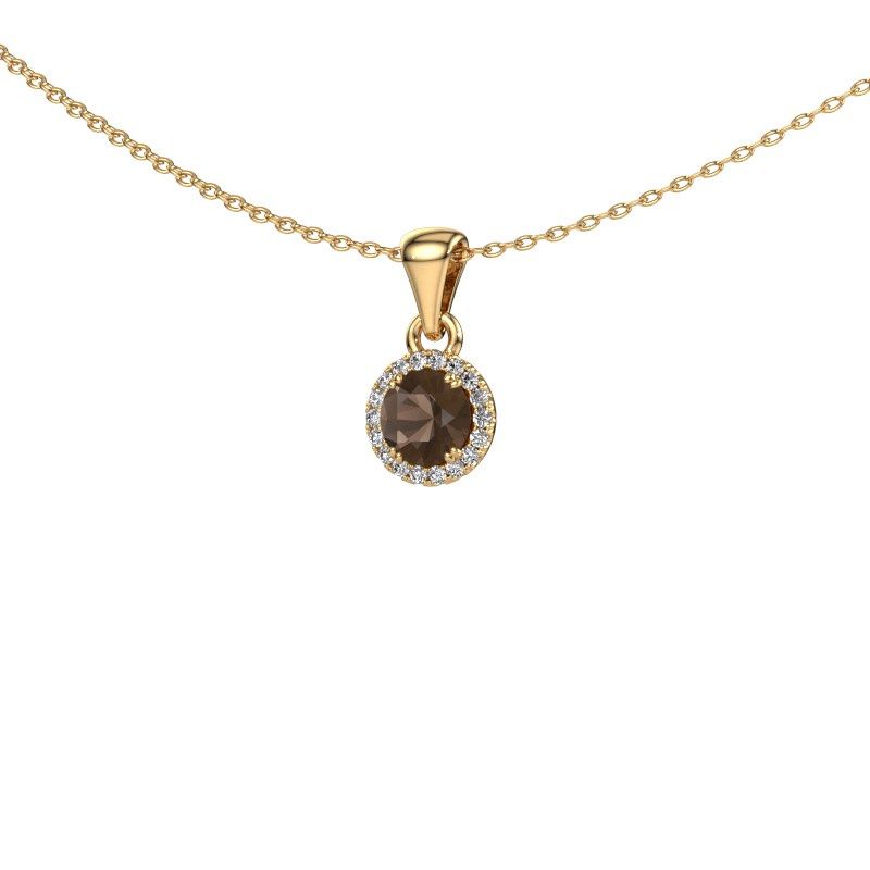 Pendant Seline rnd 585 gold smokey quartz 4.7 mm