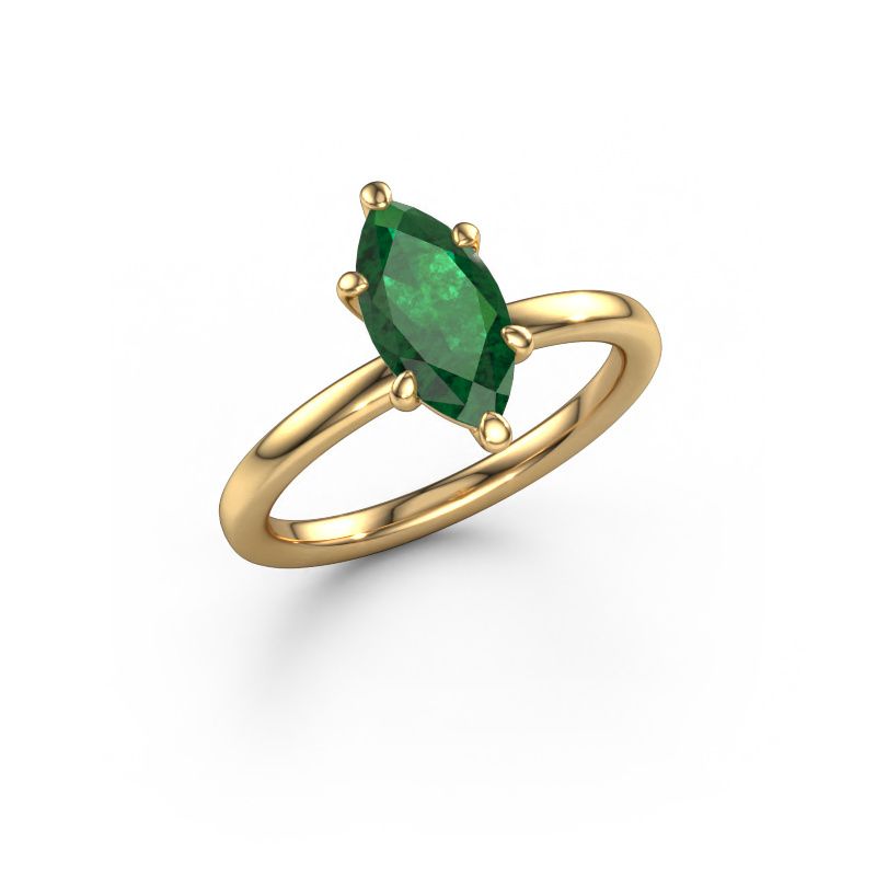 Verlovingsring Simone MRQ 1 585 goud smaragd 11x5.5 mm