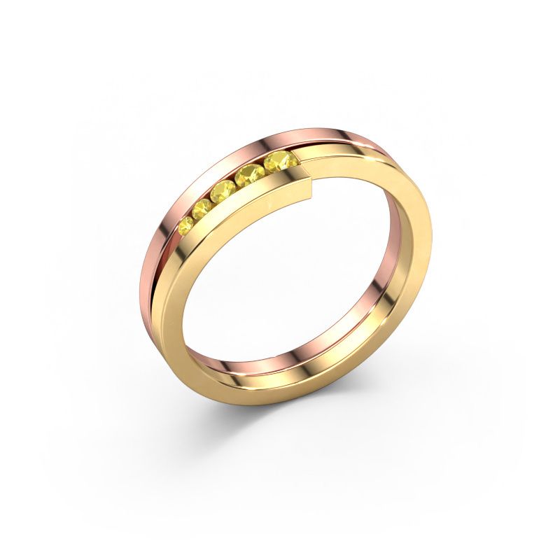 Bague Cato 585 or rose saphir jaune 2.2 mm