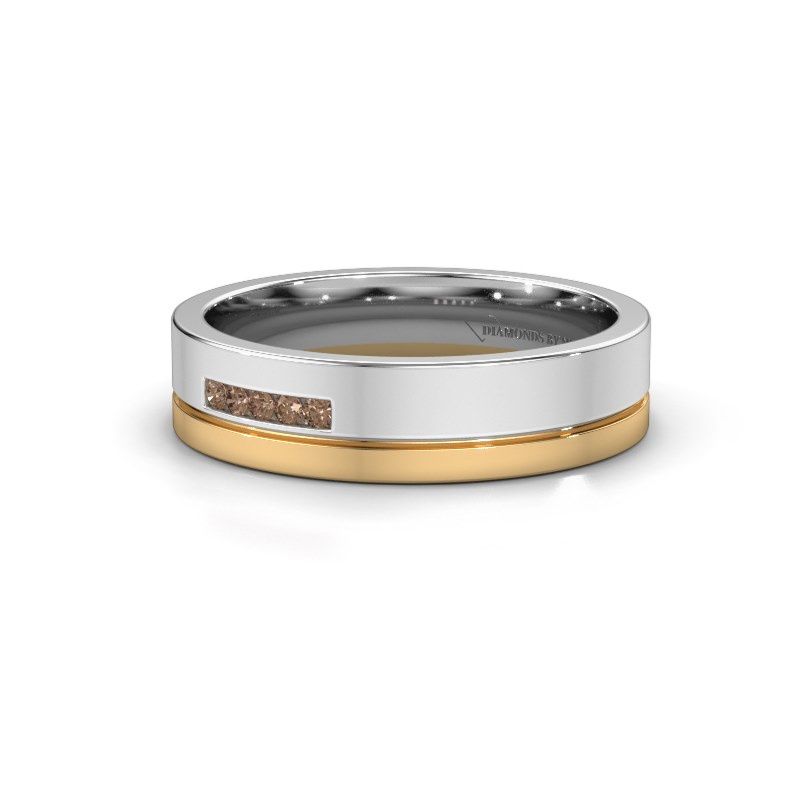 Image of Wedding ring WH0307L15AP<br/>585 white gold ±5x1.7 mm<br/>Brown diamond