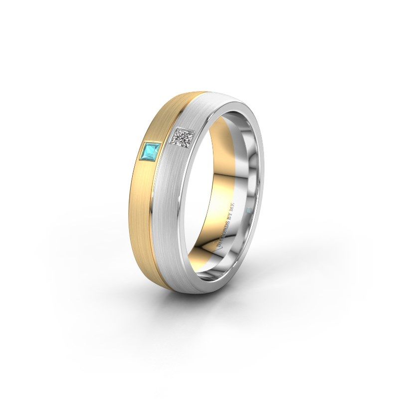 Image of Wedding ring WH0250L26BM<br/>585 gold ±6x2 mm<br/>Blue topaz