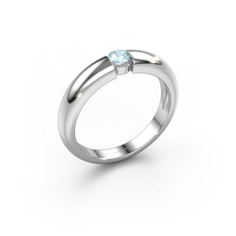 Verlobungsring Amelia 585 Weißgold Aquamarin 3.4 mm