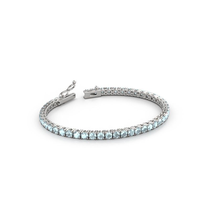Tennisarmband Shirley 3.4 585 aquamarijn witgoud 3.4 mm
