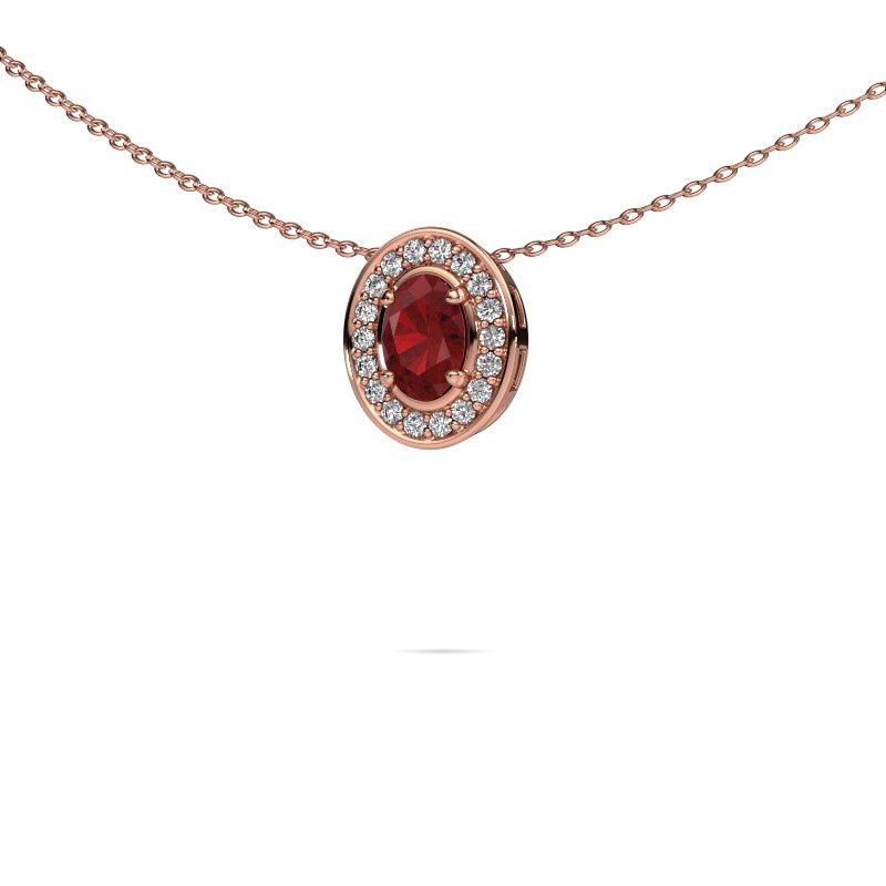 Necklace Madelon 585 rose gold ruby 6x4 mm