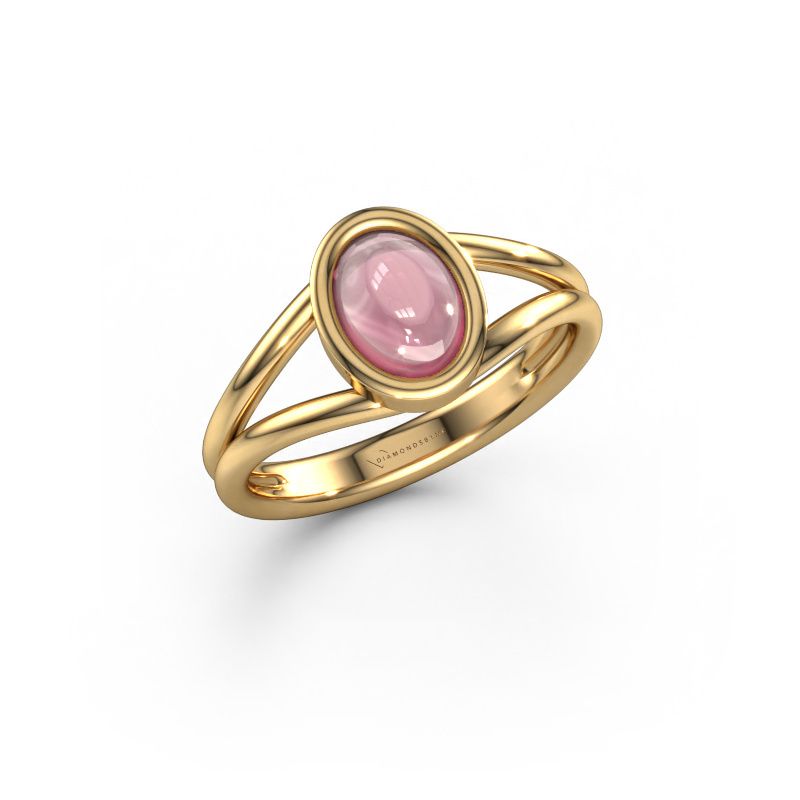 Ring Lieselotte 585 gold tourmaline pink 9x7 mm