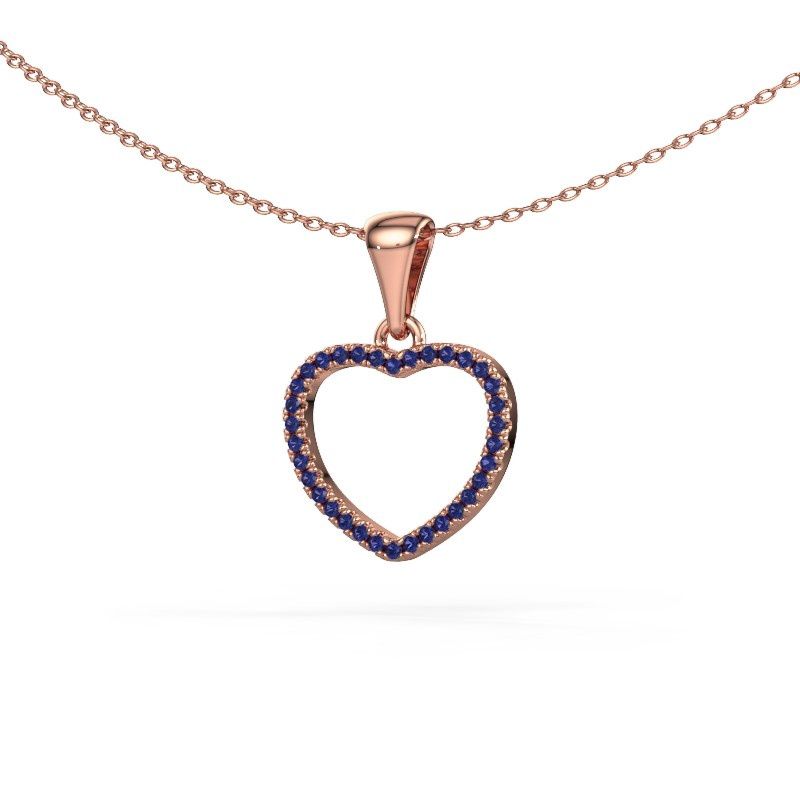 Pendentif Heart 6 585 or rose saphir 1 mm