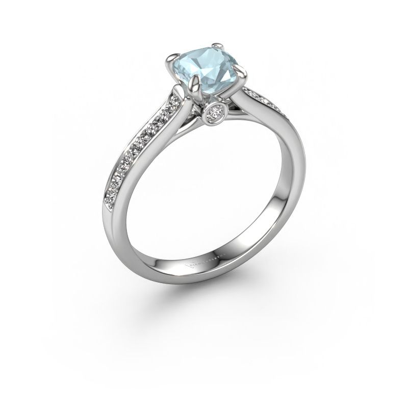 Verlobungsring Valorie cus 2 950 Platin Aquamarin 5.5 mm