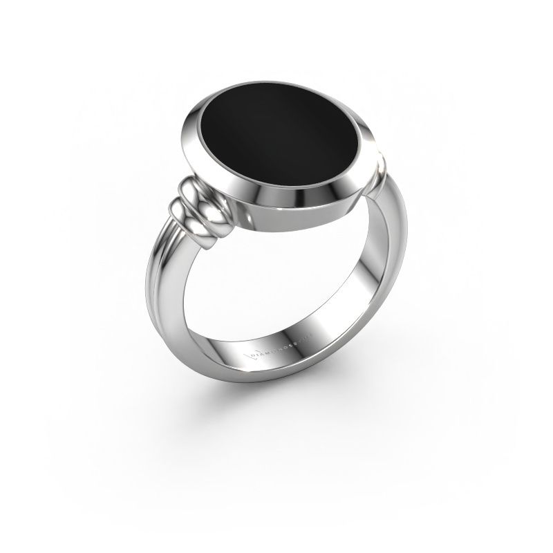 Signet ring Jake 3 585 white gold onyx 15x12 mm