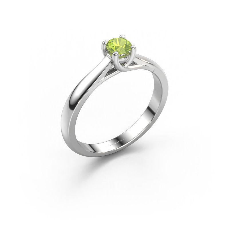 Engagement ring Mia 1 950 platinum peridot 4 mm