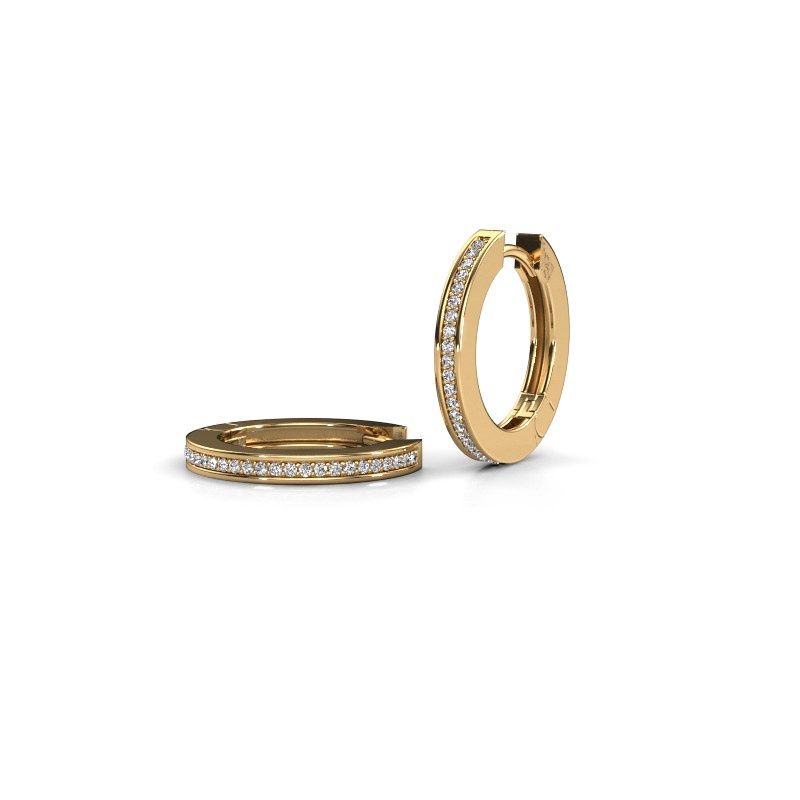 Image of Hoop earrings Renee 4 12 mm 585 gold zirconia 1 mm
