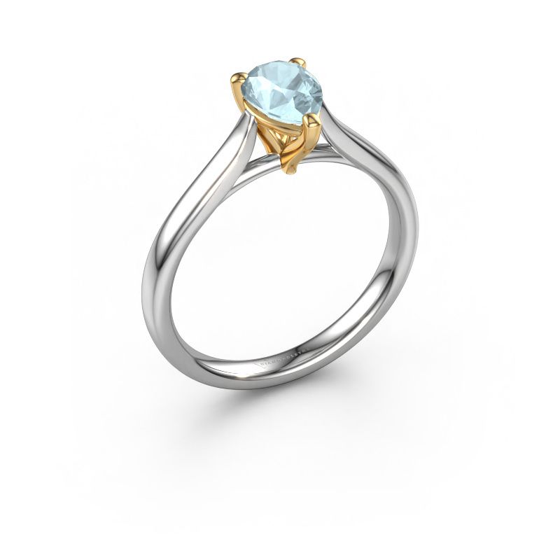 Engagement ring Mignon PER 1 585 white gold aquamarine 7x5 mm