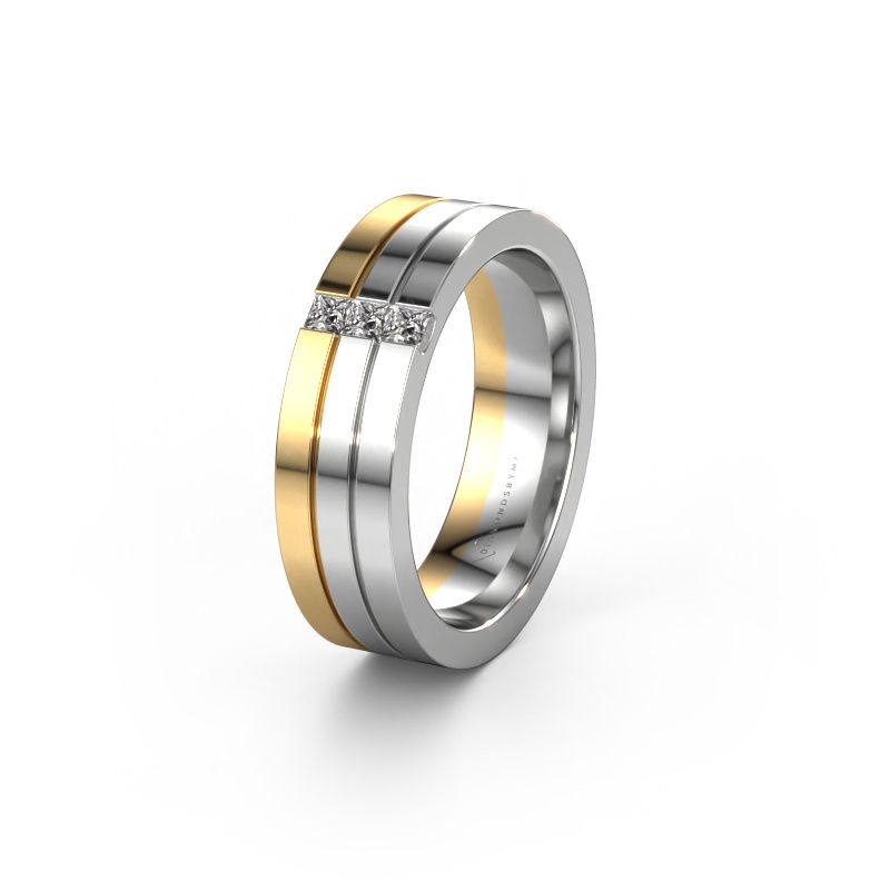 Trouwring WH0428L16BP 585 witgoud zirkonia ±6x2 mm