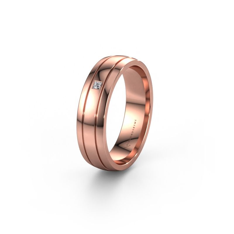 Wedding ring WH0422L25X 585 rose gold lab-grown diamond ±5 x 1.5 mm
