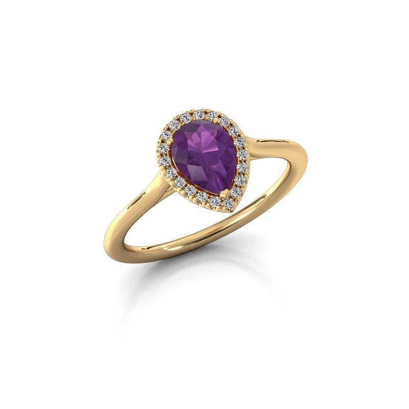Image of Engagement ring seline per 1<br/>585 gold<br/>Amethyst 7x5 mm