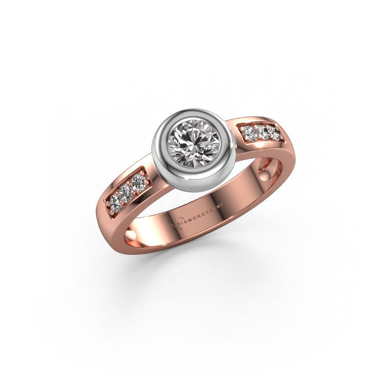 Ring Charlotte Round 585 rosé goud zirkonia 4.7 mm