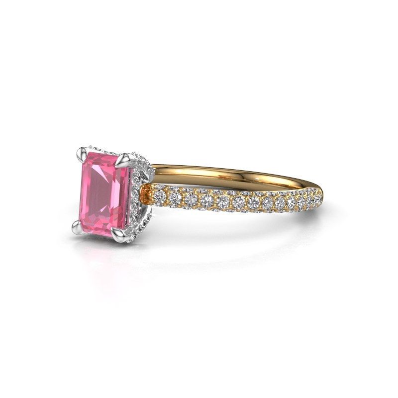 Image of Engagement ring saskia eme 2<br/>585 gold<br/>Pink sapphire 6.5x4.5 mm
