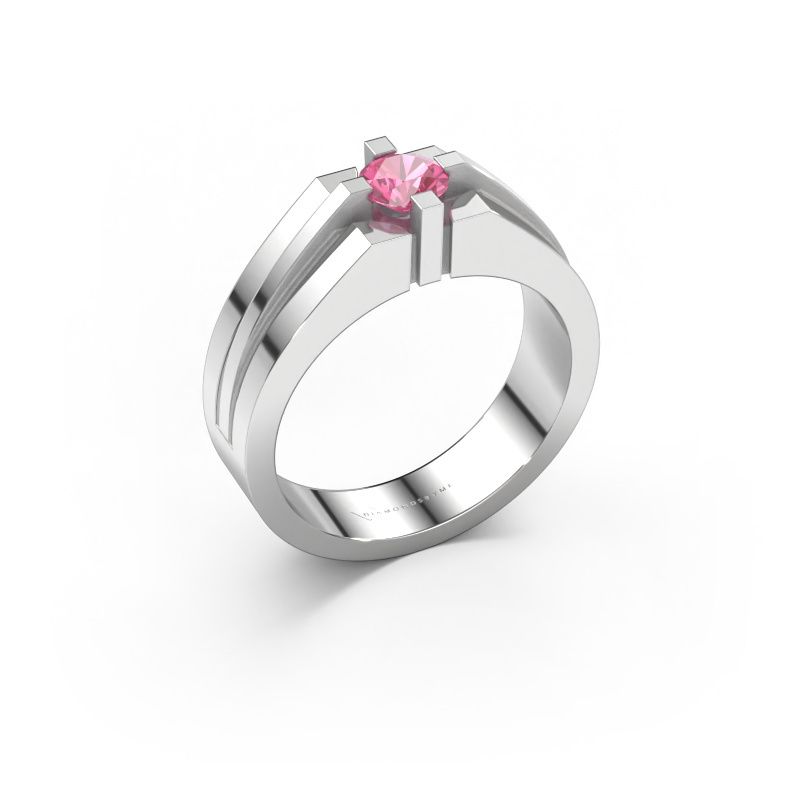 Men's ring Kiro 950 platinum pink sapphire 5 mm