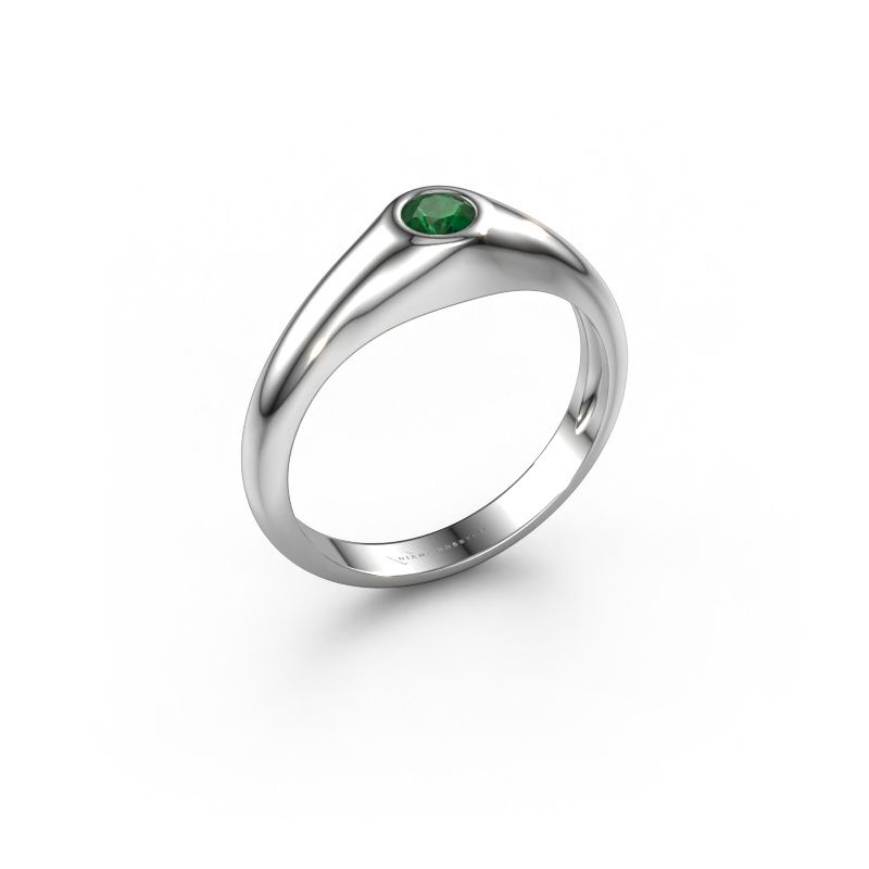 Pinky ring Thorben 585 white gold emerald 5 mm