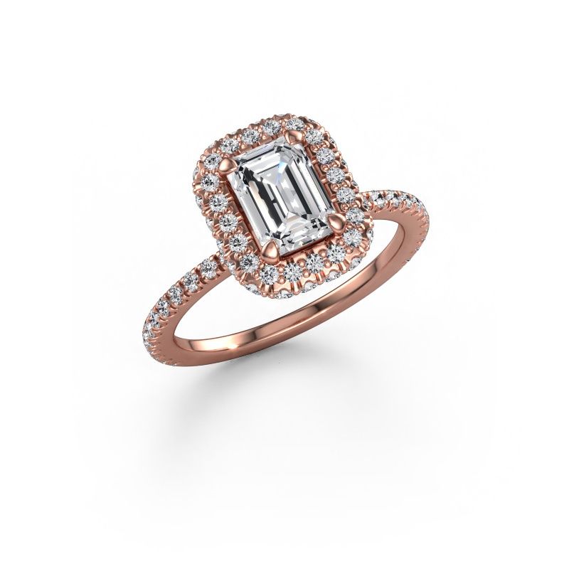 Engagement ring Talitha EME 585 rose gold lab grown diamond 1.888 crt